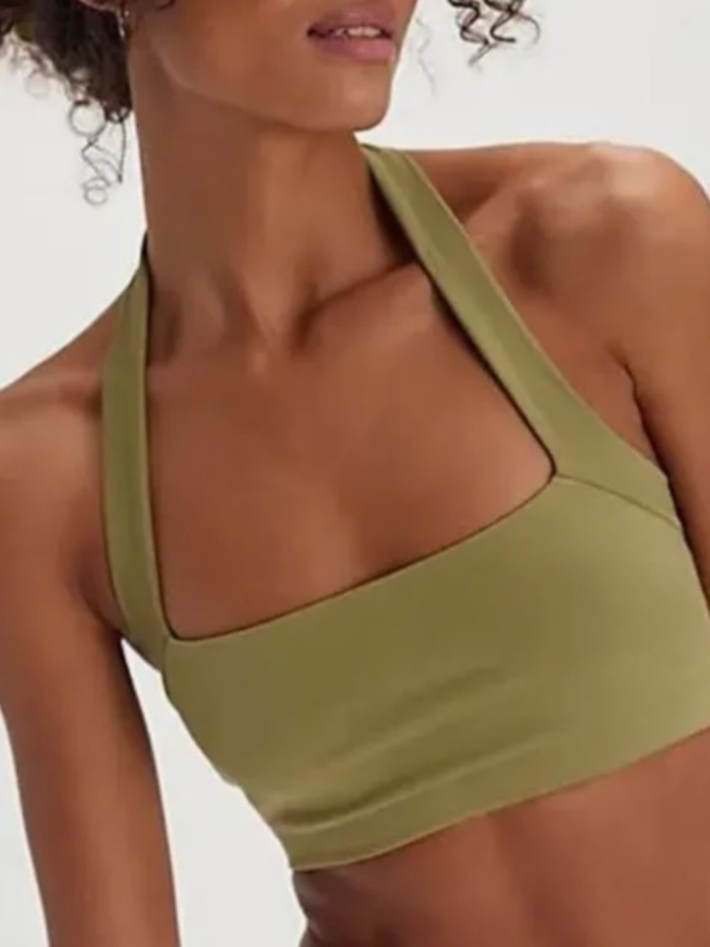 Free People Margot Seamless Halter Apple Green Bralette M/L